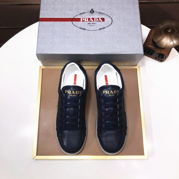SCARPE DA TENNIS PRA IN PELLE DI VITELLO BLU NAVY