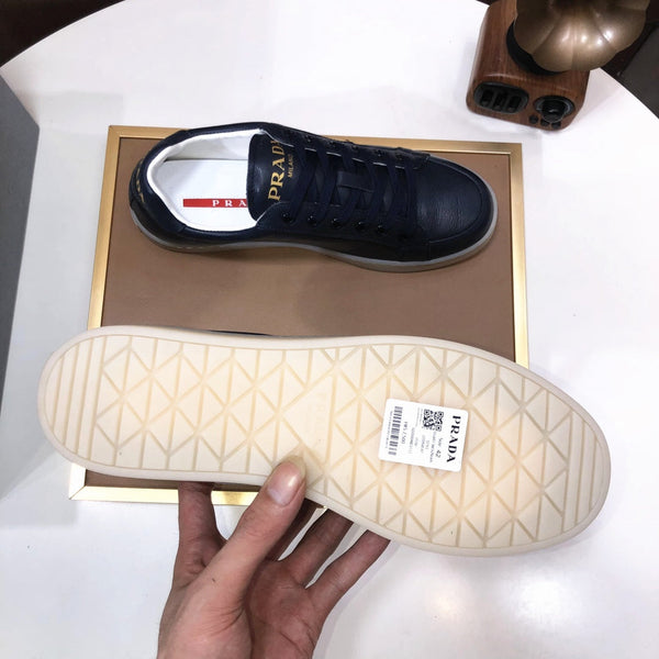 SCARPE DA TENNIS PRA IN PELLE DI VITELLO BLU NAVY