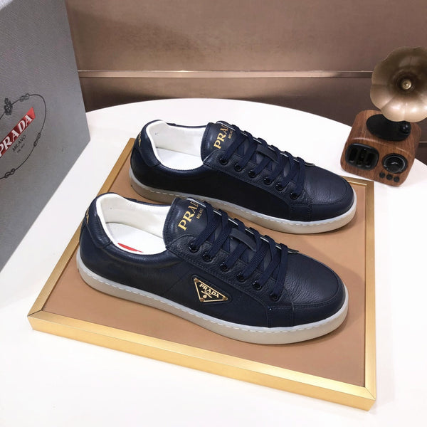 SCARPE DA TENNIS PRA IN PELLE DI VITELLO BLU NAVY