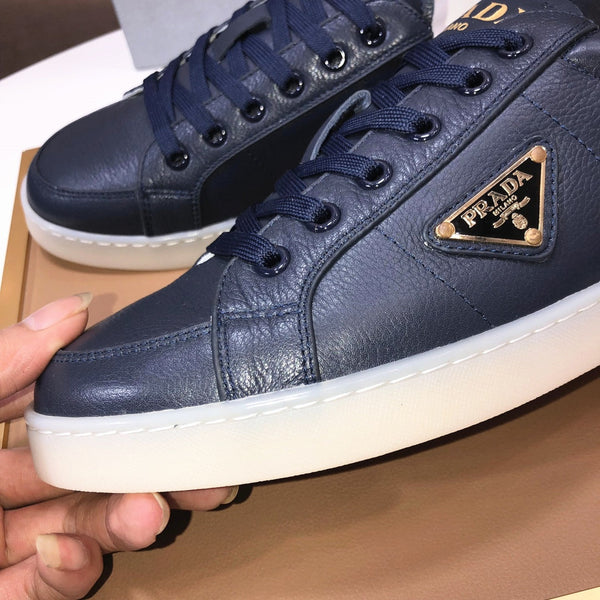 SCARPE DA TENNIS PRA IN PELLE DI VITELLO BLU NAVY
