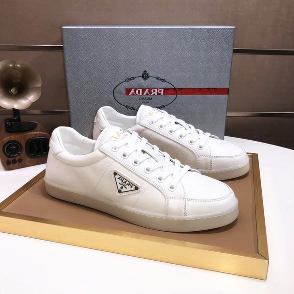 PRA TRAINER SHOES WHITE CREAM CALFSKIN