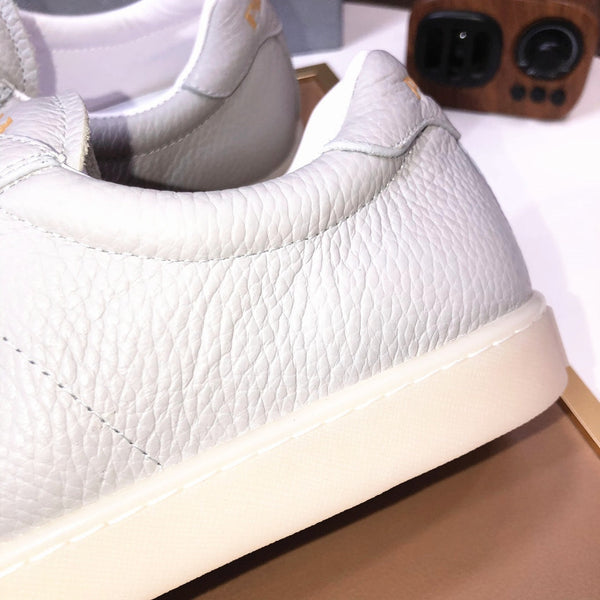 SCARPE DA TENNIS PRA IN PELLE DI VITELLO GRIGIO CHIARO