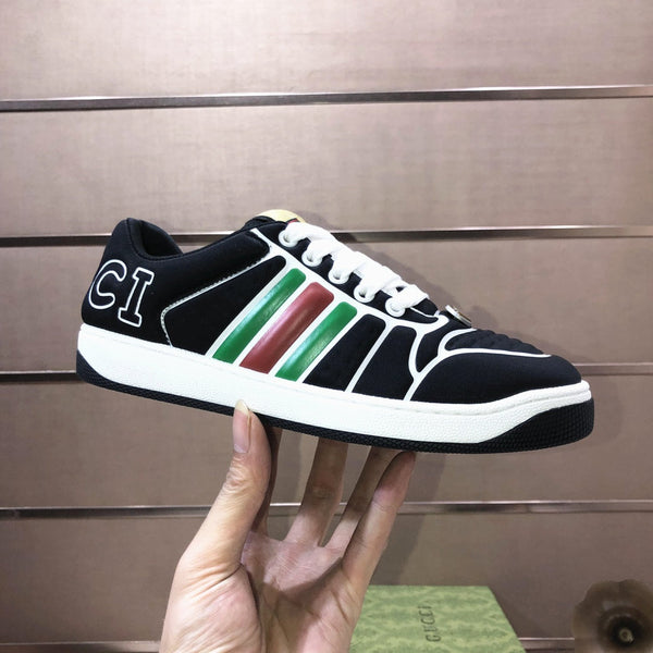 GG Men's Screener Sneaker Black Calfskin 481130