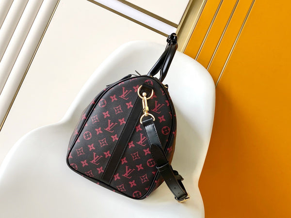 KEEPALL BANDOULIÈRE 45 IN TELA TOMETTE MONOGRAM NERA