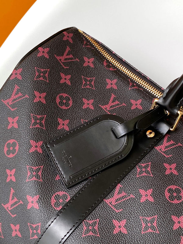 KEEPALL BANDOULIÈRE 45 IN TELA TOMETTE MONOGRAM NERA
