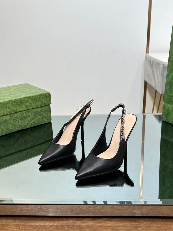GG SIGNORIA SLINGBACK PUMP BLACK LAMBSKIN