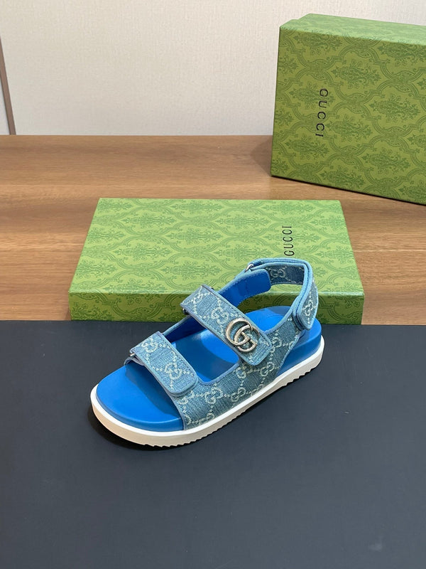 GG SANDAL WITH DOUBLE G SKY CARO LAMBSKIN