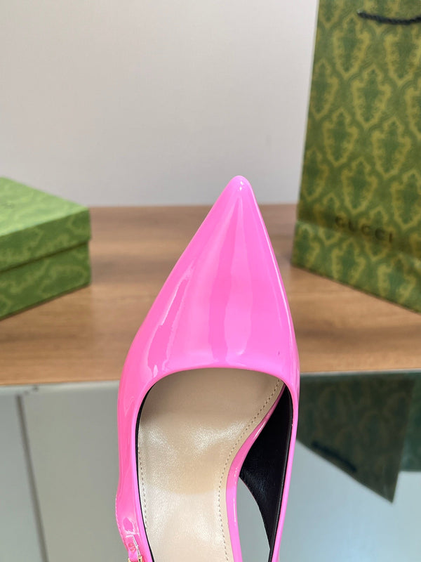 DÉCOLLETÉ GG SIGNORIA SLINGBACK IN PELLE DI AGNELLO ROSA BRILLANTE