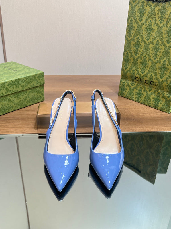 GG SIGNORIA SLINGBACK PUMP SAPPHIRE LAMBSKIN