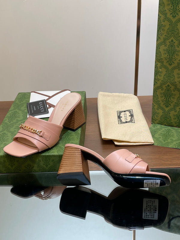 GG SIGNORIA SLIDE SANDAL PASTEL PINK DENIM