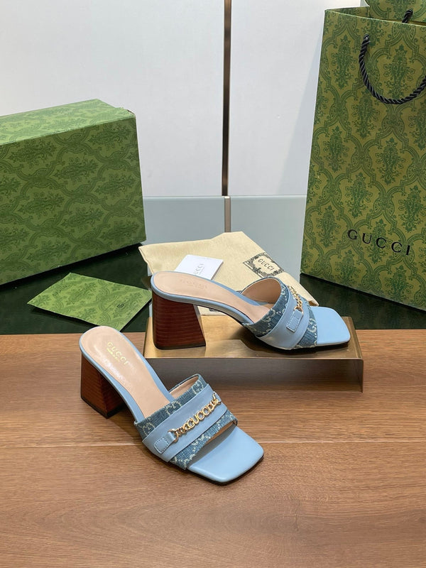 GG SIGNORIA SLIDE SANDAL SKY DENIM