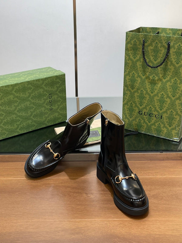 GG Horsebit Ankle Boot Black Calfskin