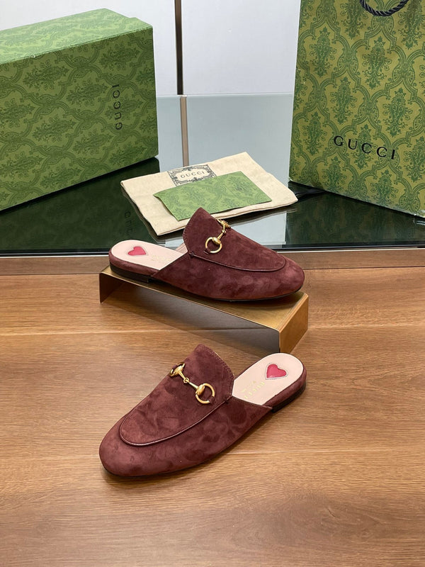 HORSEBIT MULE IN UMBER BROWN SUEDE