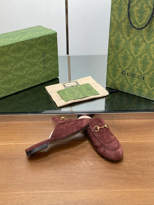 HORSEBIT MULE IN UMBER BROWN SUEDE