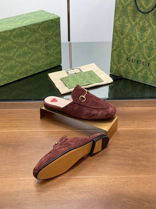 HORSEBIT MULE IN UMBER BROWN SUEDE