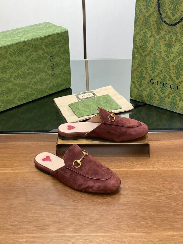 HORSEBIT MULE IN UMBER BROWN SUEDE