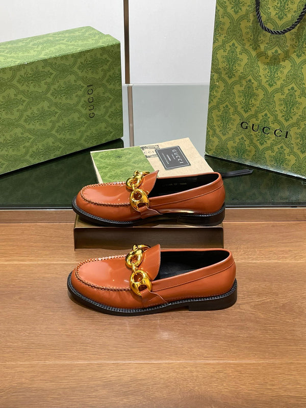 GG LOAFER SHOES IN BRONZE BROWN CALFSKIN