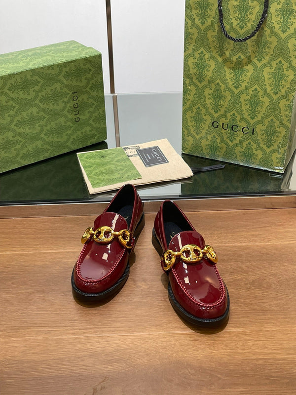 GG Marina Loafer Dark Red Patent Calfskin
