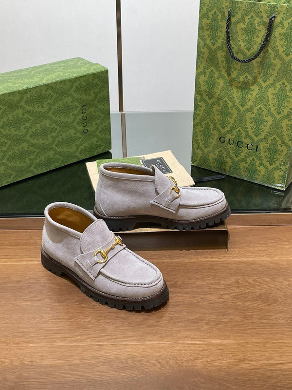 GG Ankle Boot With Horsebit 15 Grey Suede