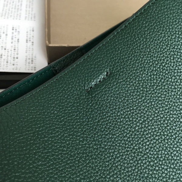 BORSA SANGLE SEAU SECCHIELLO 24 PELLE DI VITELLO VERDE FORESTA