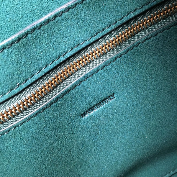 BORSA SANGLE SEAU SECCHIELLO 24 PELLE DI VITELLO VERDE FORESTA