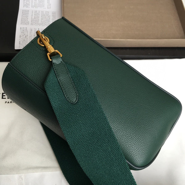 BORSA SANGLE SEAU SECCHIELLO 24 PELLE DI VITELLO VERDE FORESTA