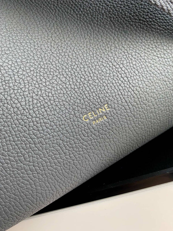 BORSA SANGLE SEAU SECCHIELLO 24 PELLE DI VITELLO GRIGIA