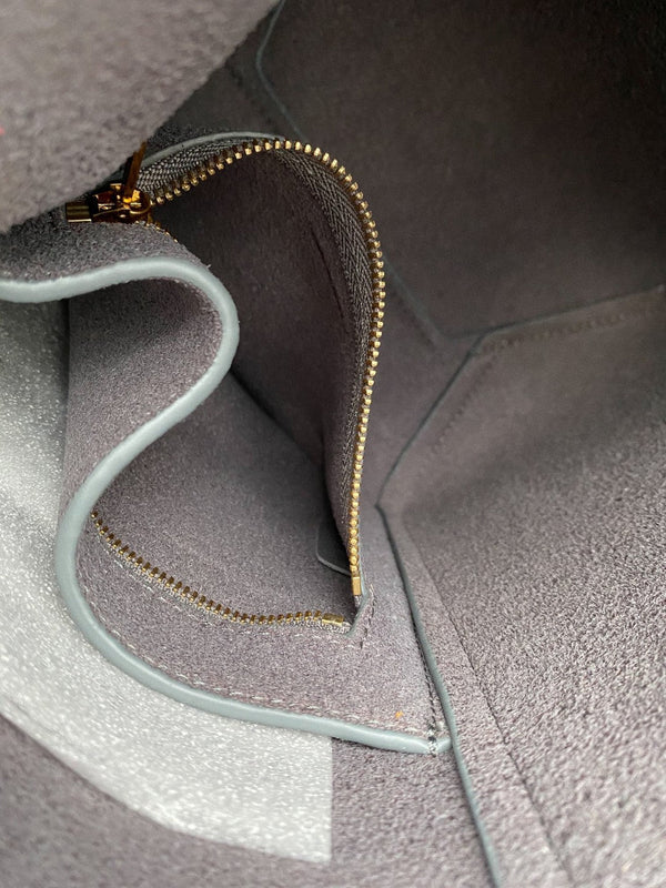 BORSA SANGLE SEAU SECCHIELLO 24 PELLE DI VITELLO GRIGIA