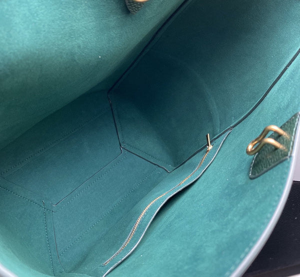 BORSA SANGLE SEAU SECCHIELLO 33 VERDE FORESTA IN VITELLO