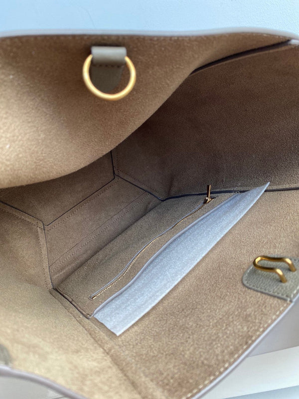 SANGLE SEAU BUCKET 33 BORSA IN PELLE DI VITELLO MARRONE ARACHIDI