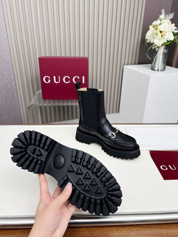 Gucci Ankle Boot with Horsebit Black Cowhide 476793