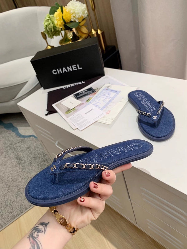 CC Chaîne Maillon String Plat Jean Bleu Foncé 696738