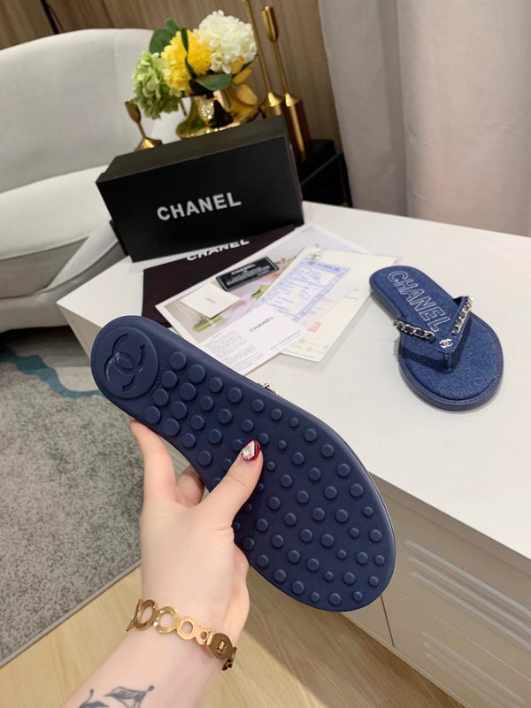 CC Chaîne Maillon String Plat Jean Bleu Foncé 696738