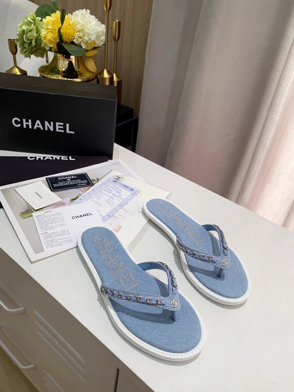Chaîne CC string plat en jean bleu 696739