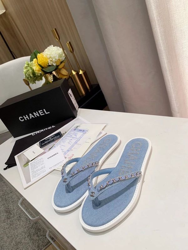 Chaîne CC string plat en jean bleu 696739