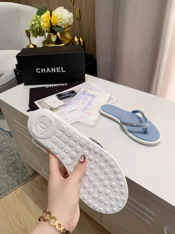 Chaîne CC string plat en jean bleu 696739