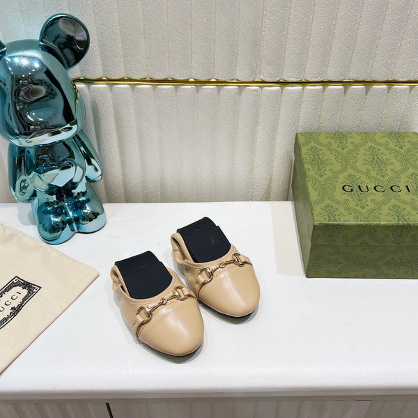 GG BALLET SUPER SLIM BUCKLE CREAM LAMBSKIN