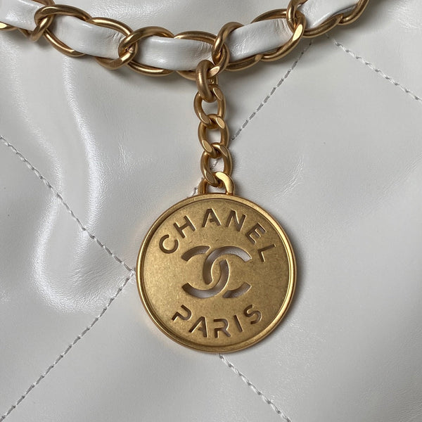 24C CC Hobo 22 bag 45cm Light Grey Lambskin