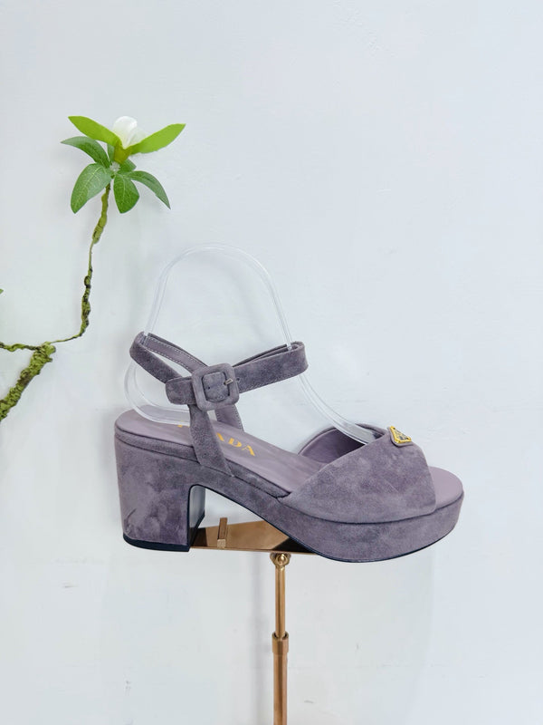 Sandales à plateforme PRA 26SS 75 Daim violet clair Peau de mouton 592390