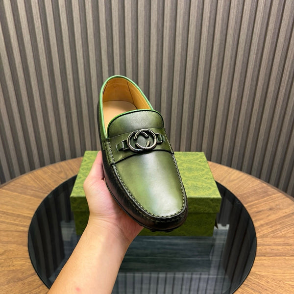 GG Men's Loafer Black mix Green Cowhide 731292