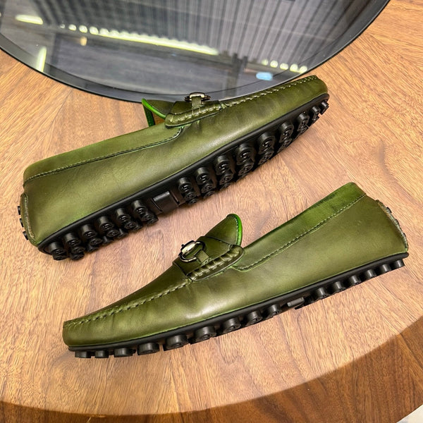 GG Men's Loafer Green Cowhide 731293