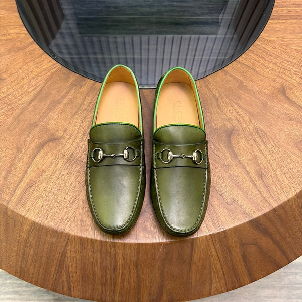 GG Men's Loafer Green Cowhide 731293