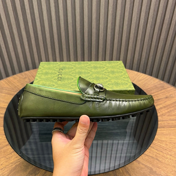GG Men's Loafer Green Cowhide 731293