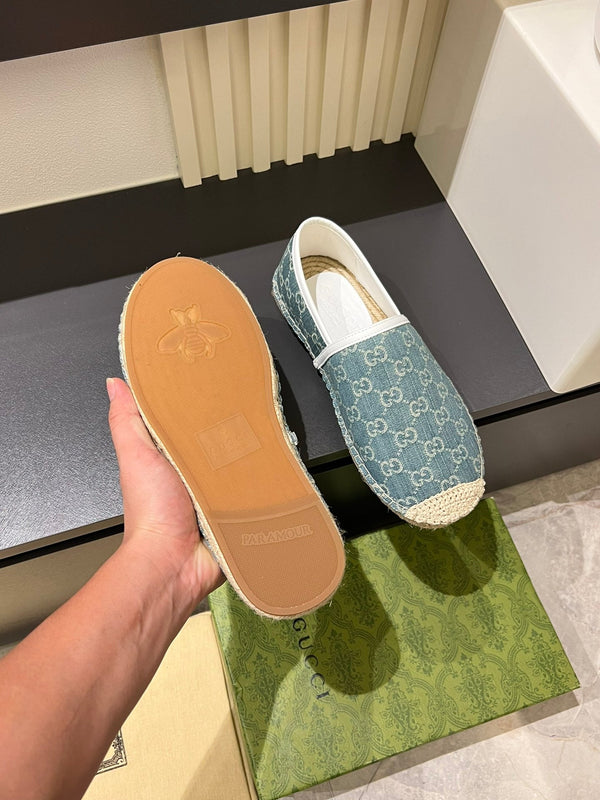 GG Men's Espadrilles Loafer Blue Denim 595984