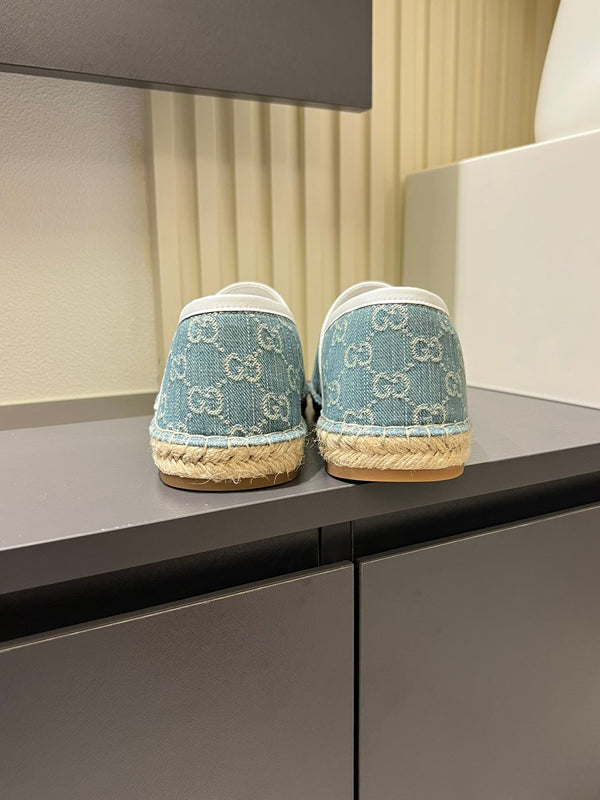 GG Men's Espadrilles Loafer Blue Denim 595984