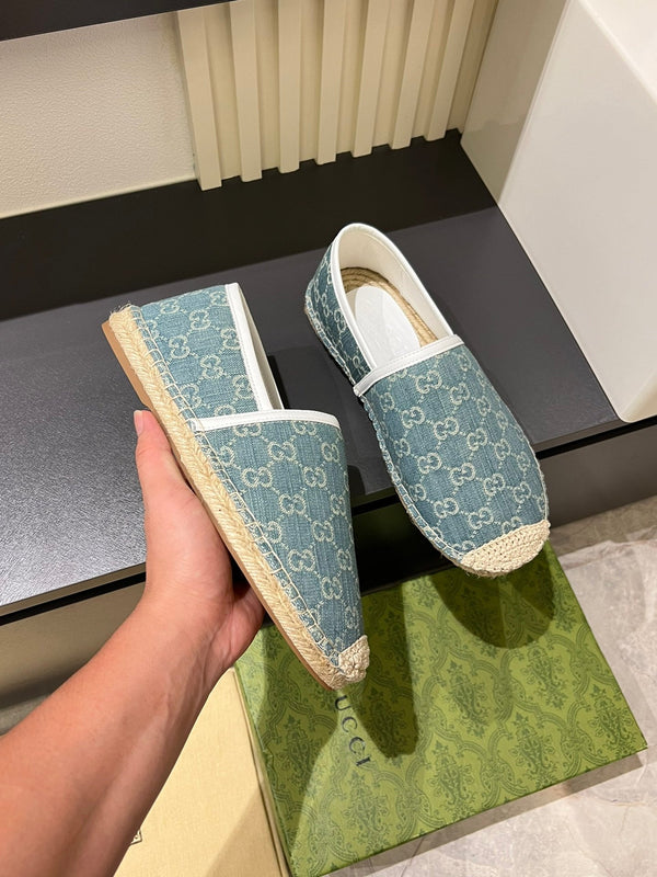 GG Men's Espadrilles Loafer Blue Denim 595984