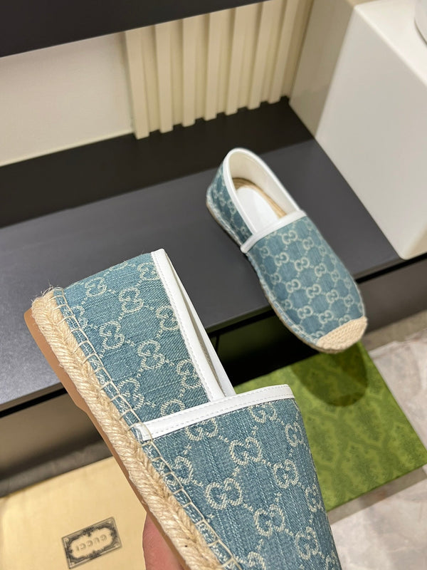 GG Men's Espadrilles Loafer Blue Denim 595984