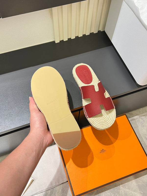 Espadrillas Slide Antigua da uomo in pelle di agnello rossa 590816