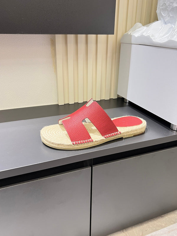 Espadrillas Slide Antigua da uomo in pelle di agnello rossa 590816