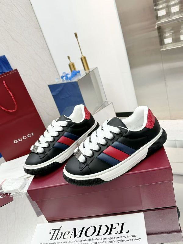 GG Men's ACE Sneaker Black Cowhide 574739